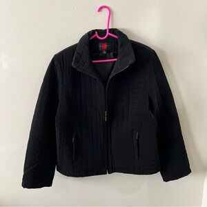Women’s Black Gallery Quilted Barn Jacket Coat sz PL EUC